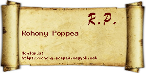 Rohony Poppea névjegykártya